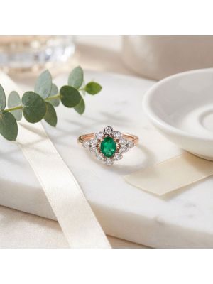 Bridal Stone Rose Diamond Ring-hover