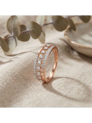 Modern Split Band Rose Diamond Ring-hover