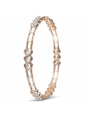 Fancy Heart Rose Diamond Bangle-hover