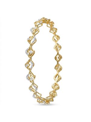 Gold Leaf Art Diamond Bangle-hover