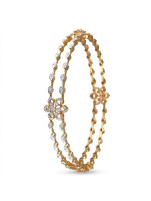 Floral Motif Diamond Bangle-hover