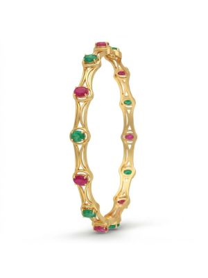 Flowing Arch Ruby Emerald Diamond Bangle-hover