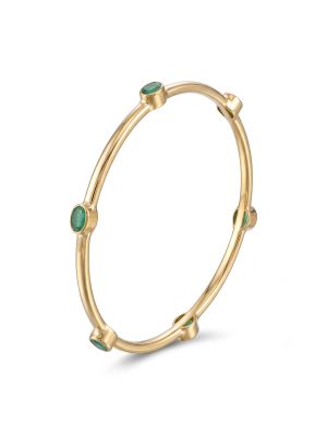 Mayura Emerald Oval Diamond Bangle-hover