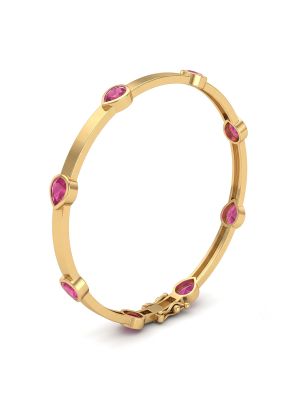 Radiant Pear Ruby Diamond Bangle-hover
