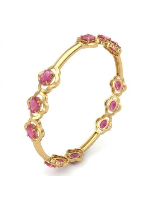 Radiant Floral Ruby Diamond Bangle-hover
