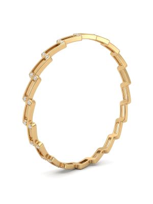Trendy Wave Arch Diamond Bangle-hover