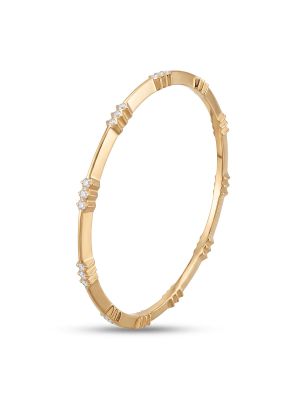 Radiant Faceted Triple Stone Diamond Bangle-hover