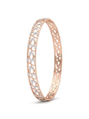 Luxurious Leaf Rose Diamond Bangle-hover