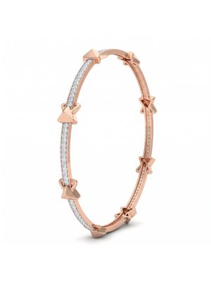 Contemporary Knot Rose Diamond Bangle-hover
