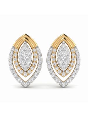 Radiant Marquise Leaf Diamond Stud Earrings-hover