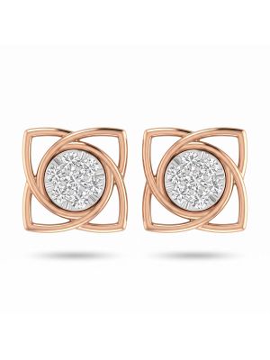 Marquise Eye Diamond Rose Stud Earrings-hover
