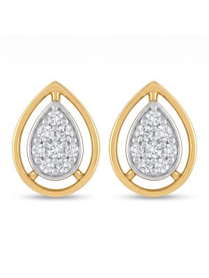 Royal Pear Outline Diamond Stud Earrings-hover