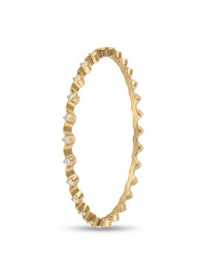 Royal Gold Wave Diamond Bangle-hover