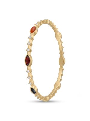 Navaratna Multi Gem Diamond Bangle-hover