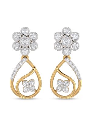Majestic Petal Teardrop Diamond Earrings-hover