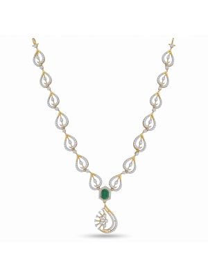 Dynasty Emerald Swirl Diamond Necklace-hover