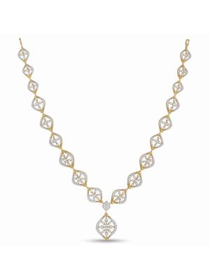Meridian Geometrical Floral Diamond Necklace-hover