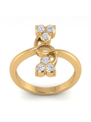 Filigree Wave Trio Diamond Ring-hover