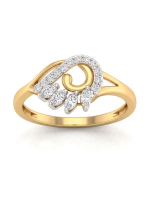 Marquise Peacock Plume Diamond Ring-hover