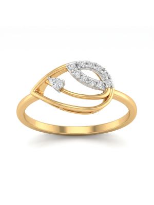Graceful Leaf Contour Pear Diamond Ring-hover
