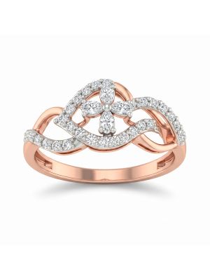 Radiant Bloom Heart Wave Diamond Ring-hover