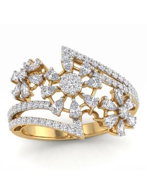 Grand Floral Garden Statement Diamond Ring-hover