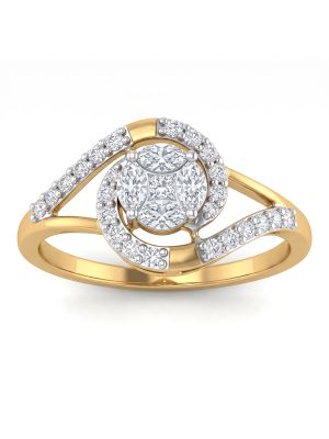 Marquise Spiral Cluster Diamond Ring-hover