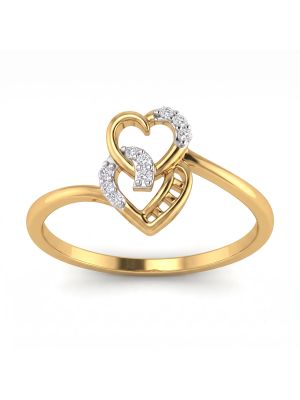 Amora Interlocking Heart Diamond Ring-hover