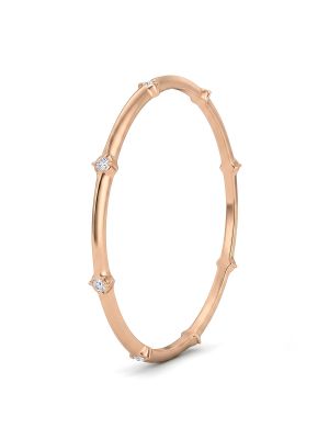 Bamboo Motif Station Diamond Bangle-hover