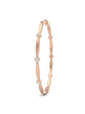 Tapered Leaf Diamond Station Bangle-hover