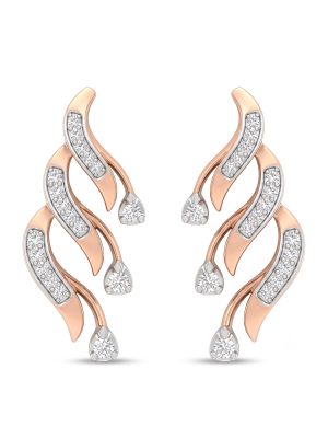 Triplet Rose Diamond Stud Earrings-hover