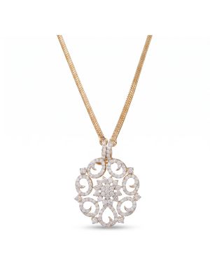 Luminary Petal Diamond Pendant Necklace-hover