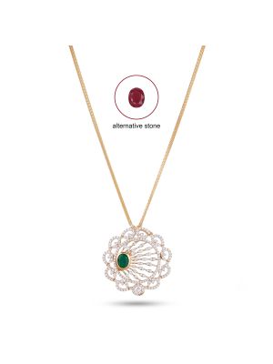 Imperial Emerald Diamond Medallion Necklace-hover