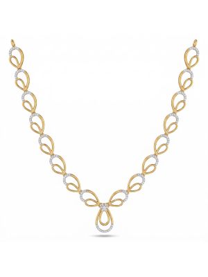 Pearl Drop Diamond Gold Necklace-hover