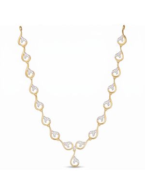 Dewdrop Paisley Diamond Gold Necklace-hover
