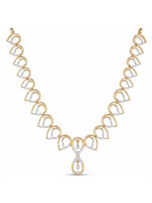 Dual Teardrop Diamond Gold Necklace-hover