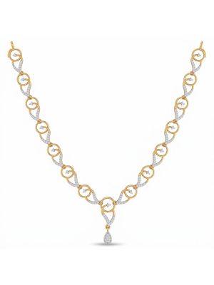 Celestial Swirl Diamond Gold Necklace-hover