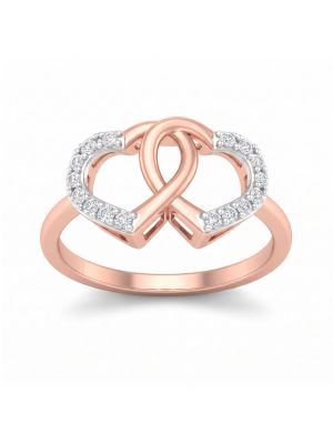 Interlocking Twin Heart Rose Diamond Ring-hover