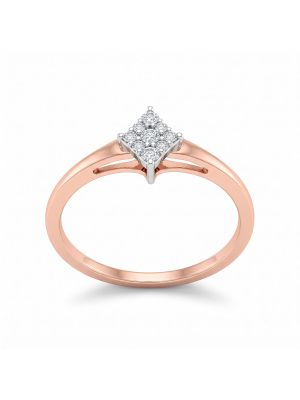 Radiant Rhombus Cluster Rose Diamond Ring-hover