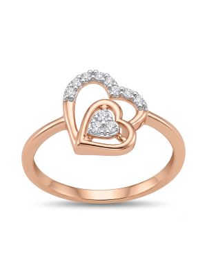 Graceful Heart Rose Diamond Ring-hover