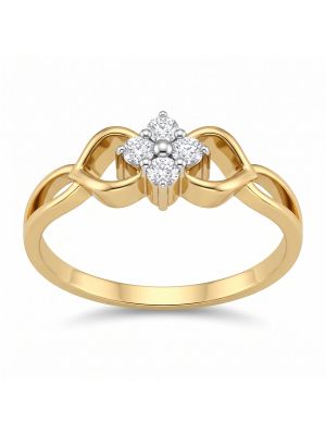 Elegant Heart Accented Cluster Diamond Ring-hover