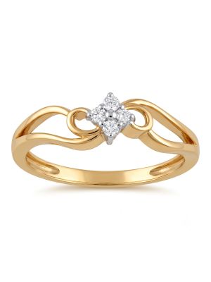 Elegant Swirl Cluster Diamond Ring-hover