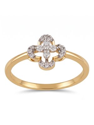 Shining Leaf Clover Diamond Ring-hover