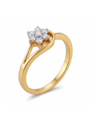 Stylish Swirling Floral Cluster Diamond Ring-hover