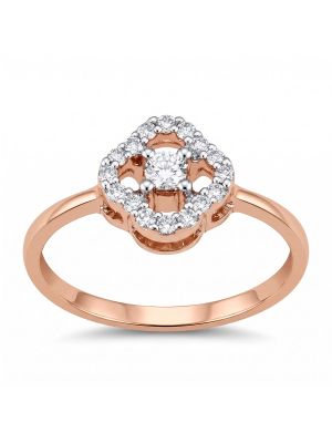 Exquisite Geometric Rose Diamond Ring-hover
