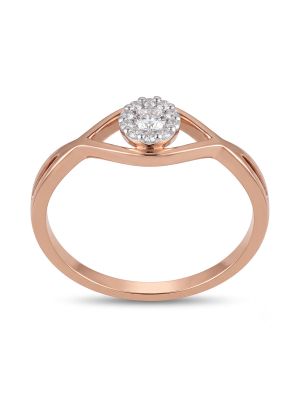 Elegant Eye Motif Solitaire Rose Diamond Ring-hover