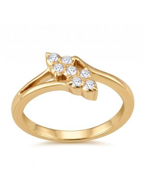 Elegant Asymmetrical Diagonal Cluster Diamond Ring-hover