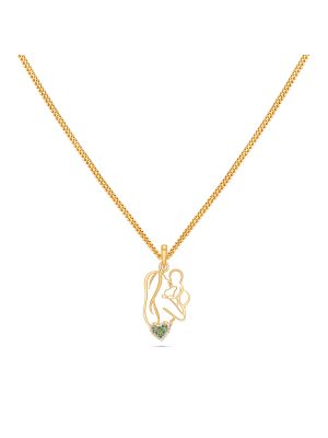 Charming Mother Child Gold Pendant-hover