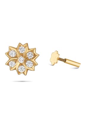 Enticing Floral Diamond Nose Pin-hover