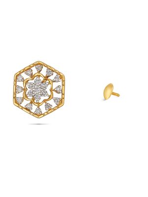 Enticing Floral Diamond Earring-hover